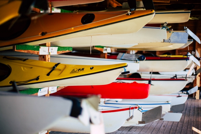 Wide range of sea kayaks in our kayak center close to Vaxholm